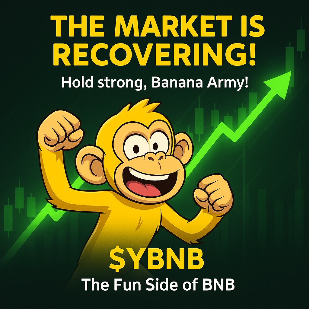The Market is Waking Up! 

Green candles are returning — the market is recovering and momentum is building again 
Hold strong, Banana Army! The storm never lasts forever, but the strong always do.

Let’s ride this wave together 🌊
$YBNB — The Fun Side of BNB 🟡

#YBNB #BNBChain