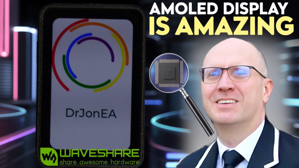 DrJonEA's tweet image. New YouTube Video:
Waveshare RP2350 Touch Amoled 1.64. Check out the review of this amazing screen.
youtu.be/fcmS99_Hi64
#rp2040 #rp2350 #raspberrypipico #raspberrypipico2 #pico2 #iot #microcontroller #clang #cpplang  #Waveshare #display #amoled