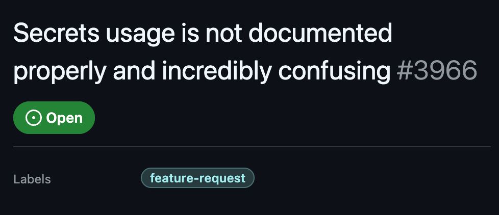 airon_tark's tweet image. Tark Labs routine #64: AWS Amplify Gen2 doesn&apos;t allow access to secrets from the amplify.yml build. This is not good! 😠 The feature request is here, please vote github.com/aws-amplify/am… #awsamplify #awsdev #backend #businesstech #tarklabs ##airontark