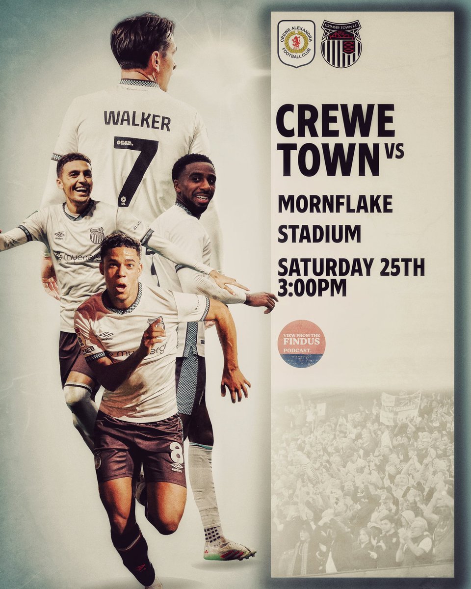 VFTFindus's tweet image. 🟤⚪️MATCH-DAY⚪️🟤#GTFC

🏆EFL League 2 - GW14
🆚Crewe (A)
🕒3:00pm
🏟️Mornflake Stadium
⛅️Sunny Intervals, 9 degrees

Can Town make it 9 points from 12 during October? 🤔

Safe travels to all those making the journey to Cheshire…

UTM!

🎨@josh_visuals_