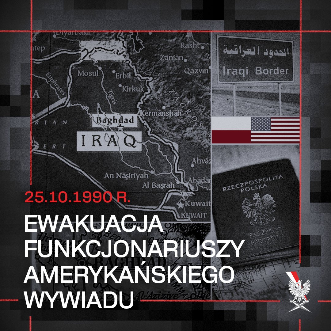 Agencja Wywiadu (@awgovpl) on Twitter photo 35 lat temu, 25 października 1990 roku polski wywiad przeprowadził w Iraku ściśle tajną ewakuację funkcjonariuszy/żołnierzy instytucji wywiadowczych USA <a href="/CIA/">CIA</a> Defense Intelligence Agency <a href="/NSAGov/">NSA/CSS</a> 
Informacja o operacji nazywanej potocznie operacją „Samum” została po raz pierwszy 35 lat temu, 25 października 1990 roku polski wywiad przeprowadził w Iraku ściśle tajną ewakuację funkcjonariuszy/żołnierzy instytucji wywiadowczych USA <a href="/CIA/">CIA</a> Defense Intelligence Agency <a href="/NSAGov/">NSA/CSS</a> 
Informacja o operacji nazywanej potocznie operacją „Samum” została po raz pierwszy
