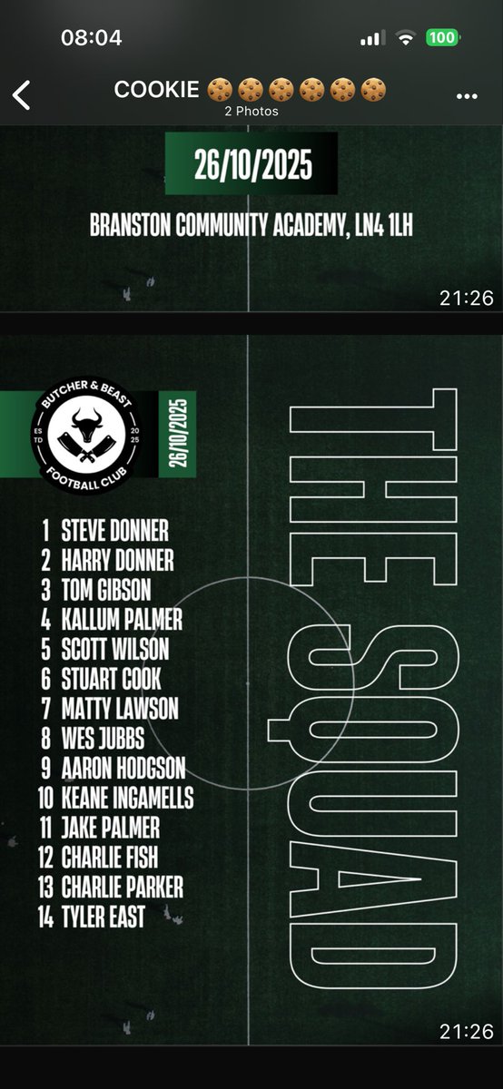 Squad locked in for Sunday as we return to league action against a in form welton side hoping for success , all support welcomed 🤍