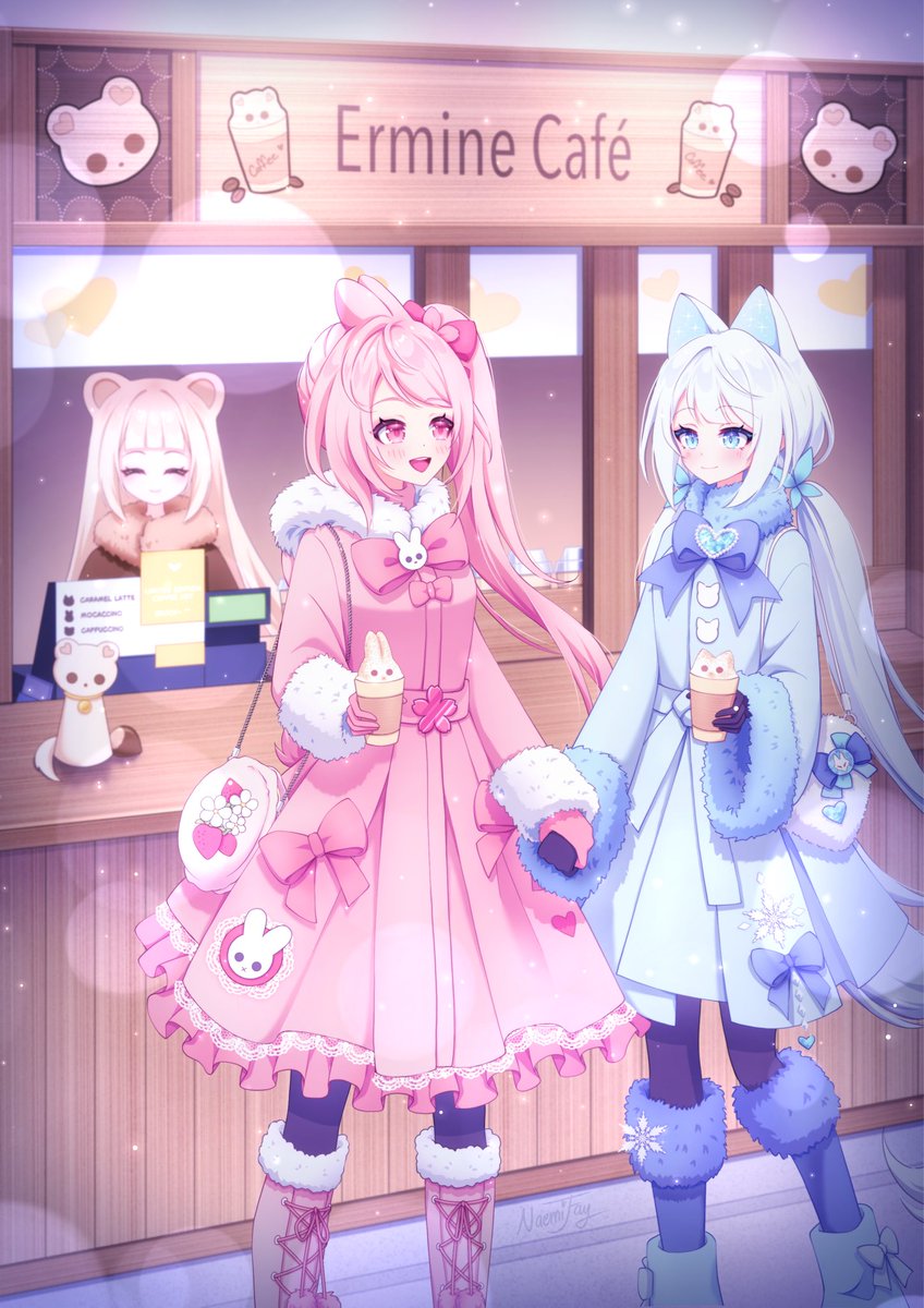 NaemiFay's tweet image. Days are getting cold, let’s grab a cute coffee ^^☕️🍂

#Naemi #Airin #奈月美 #愛鈴 #獣耳 #猫娘 #兎の女の子 #nekogirl #bunnygirl