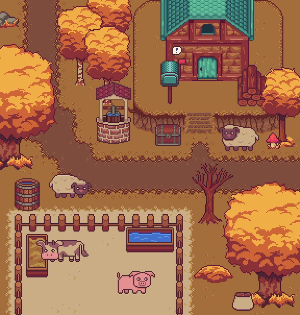 sablebytes's tweet image. Day 25 of my #October Game Asset Challenge and I added more tree, farm clutter (mailbox, logs, benches, etc) :)          

Find them and everything else from my October posts for free on sablebytes.itch.io on the 31st !         

#pixelart #gamedev #gameassets #indiedev