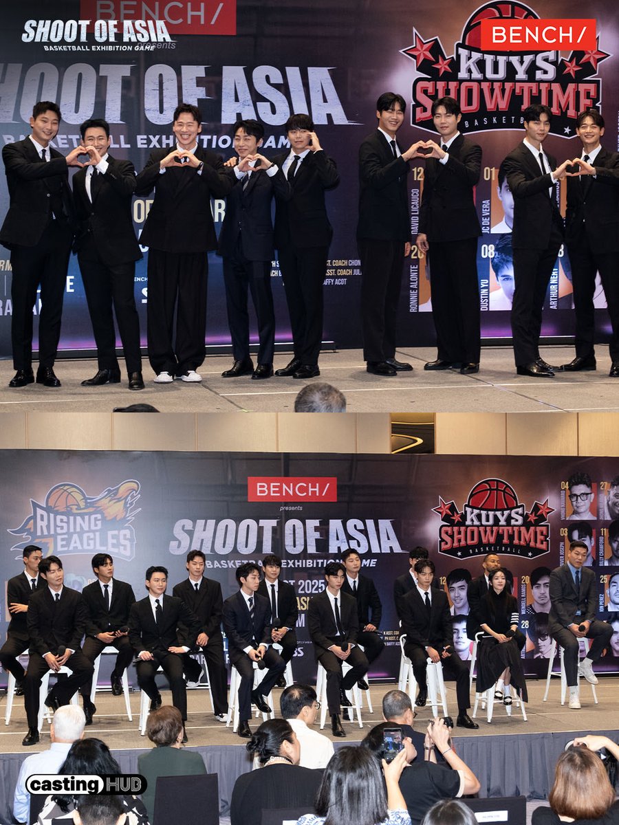 benchtm's tweet image. The Rising Eagles have landed! Here’s what went down at today’s #BENCHShootOfAsia Press Conference with Team Korea — all set for tomorrow’s showdown at the SM Mall of Asia Arena!
Catch them in action tomorrow at the SM Mall of Asia Arena as they face off against Team Philippines…