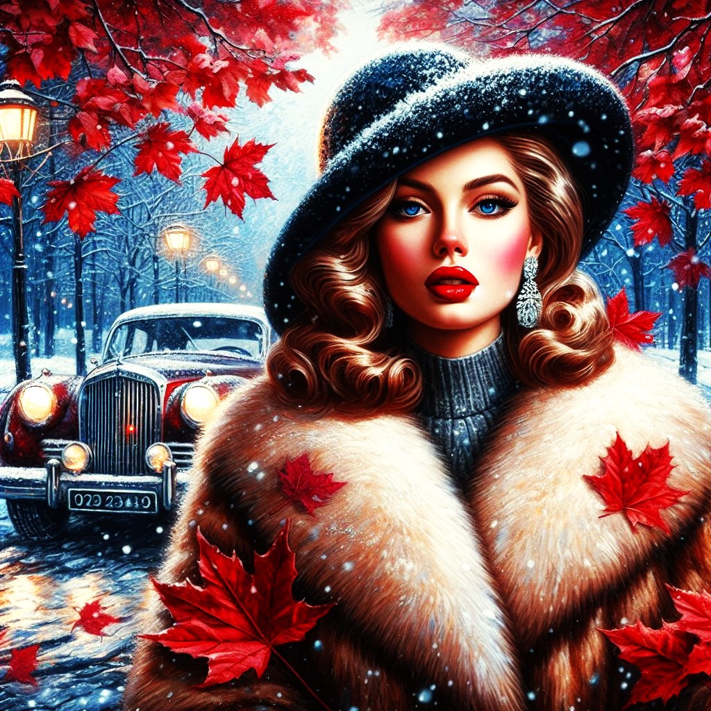 DigitalArtKyiv's tweet photo. She is like a maple leaf in the snow: bright, fragile, and yet eternal. Autumn says goodbye, but its beauty lingers in every breath of cold. #ArtThatSpeaks #RomanceInColors #Art #RomanticVibes #AutumnMagic #DigitalArt #Autumn #Romance #AutumnRomance #art https://t.co/k8cPsQZ5ih