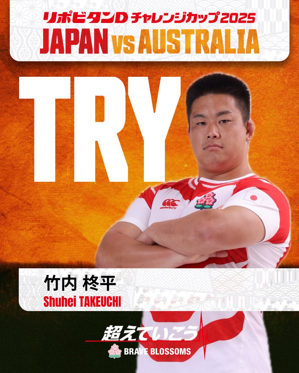 JRFUMedia's tweet photo. 🚨𝕋ℝ𝕐 !! 
No.3 #竹内柊平 がトライ！

⏱️53分
🇯🇵日本代表 8 - 14 オーストラリア代表🇦🇺

#JPNvAUS #ラグビー日本代表 https://t.co/GM7UoYL6Ld