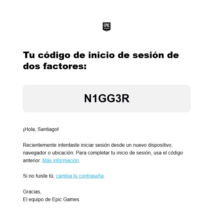 intenté iniciar sesión en Epic Games