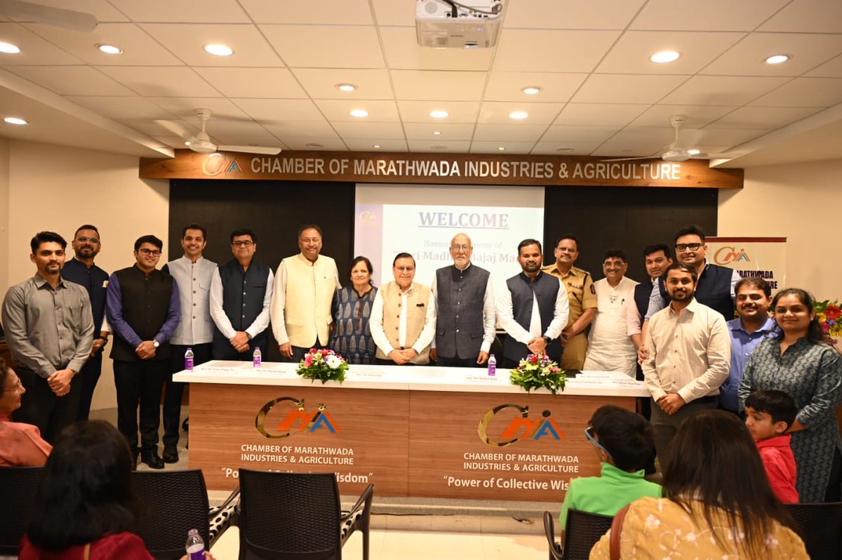 utsavmachhar's tweet image. Truly a significant day 24th soft, 2025— a day when CMIA and the citizens of Chhatrapati Sambhajinagar paid tribute to Shri Madhur Bajaj Ji through our humble yet heartfelt gesture of naming the CMIA Road as “Madhur Bajaj Marg.” 

Present on the occasion were Shri G Shreekanth ji…