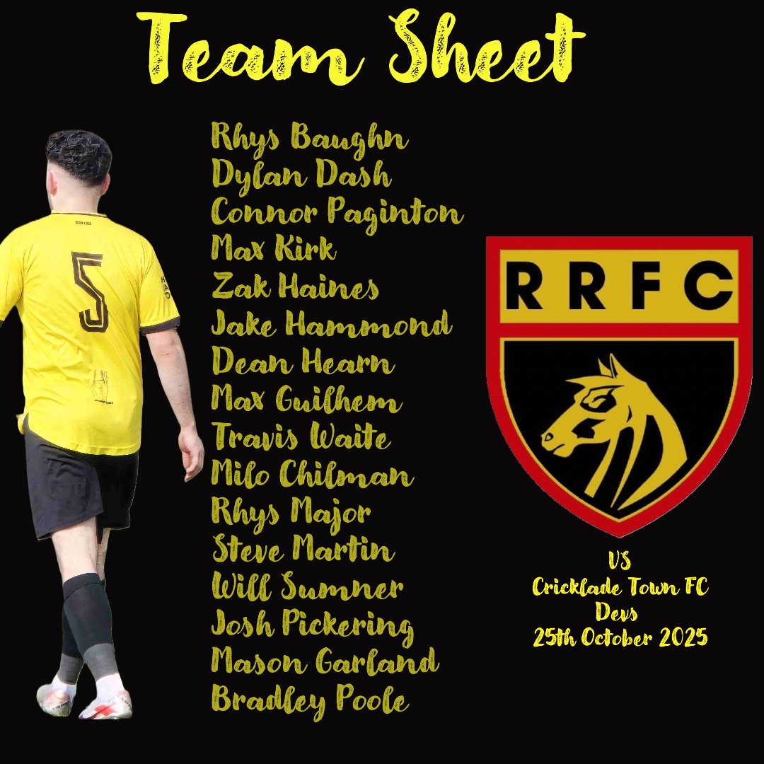 Its MATCH DAY!!!!
Today we face <a href="/CrickladeTownFC/">Cricklade Town FC</a> Devs at 7fields. 
2.30 Kickoff.
And here is the 16 we select today.
#uptherovers