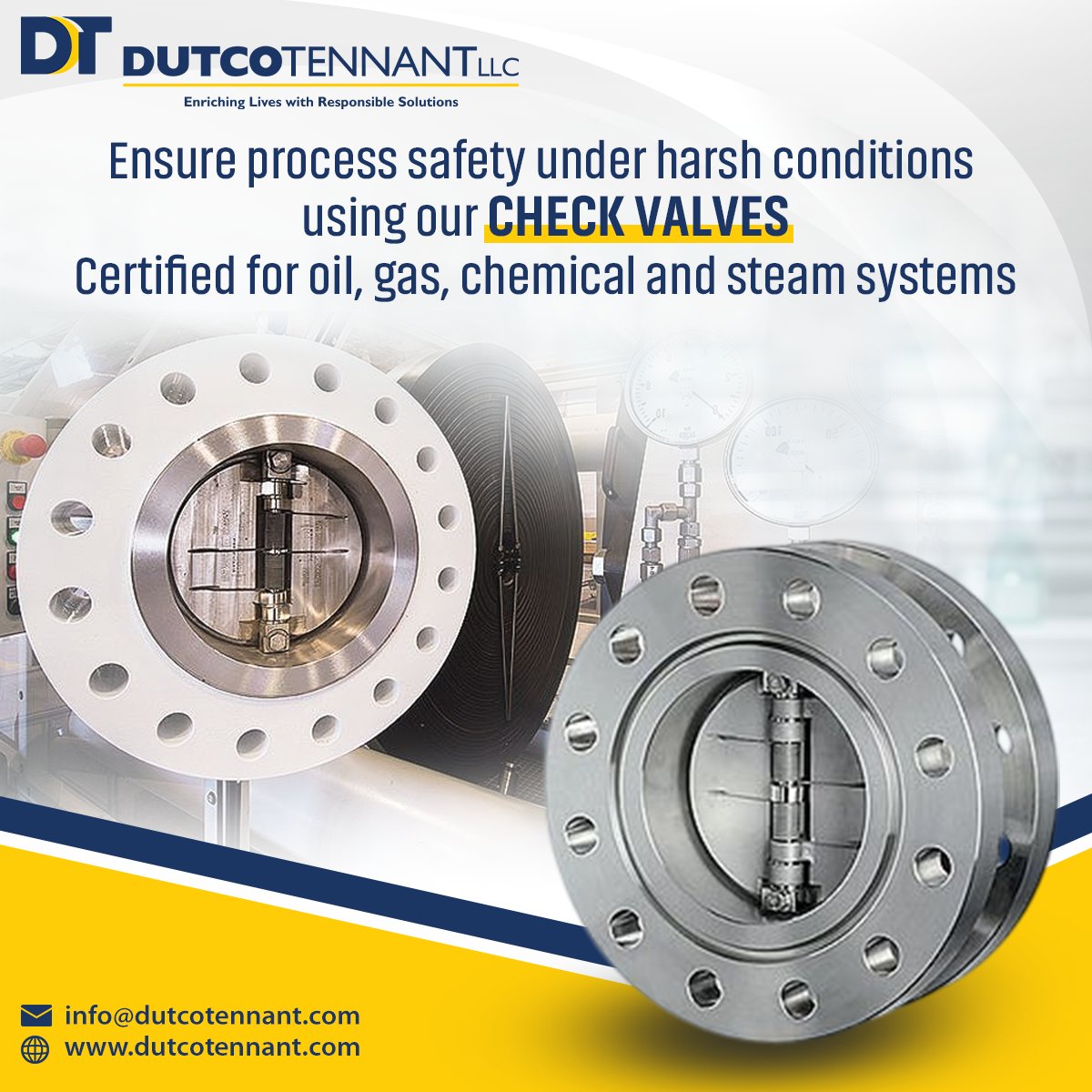 Dutcotennant's tweet image. Dutco Tennant LLC’s #CheckValves ensure reliable #FlowControl across heating, chemical & utility systems.
👉 info@dutcotennant.com
#BackflowPrevention #Valves #EngineeringExcellence