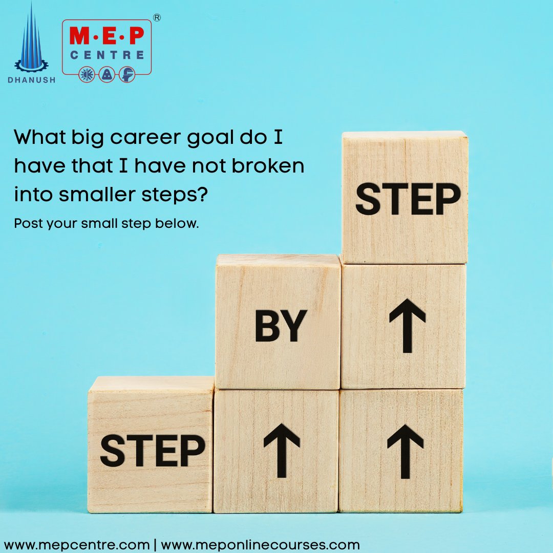 MEPCentrepage's tweet photo. Break big goals into tiny actions; what's your first micro-step? 

#MEPCentre #DhanushMEP #GoalSetting #MicroSteps #SuccessPlan #HVACTraining #PlumbingTraining #ElectricalTraining https://t.co/NWSIC4c7BI