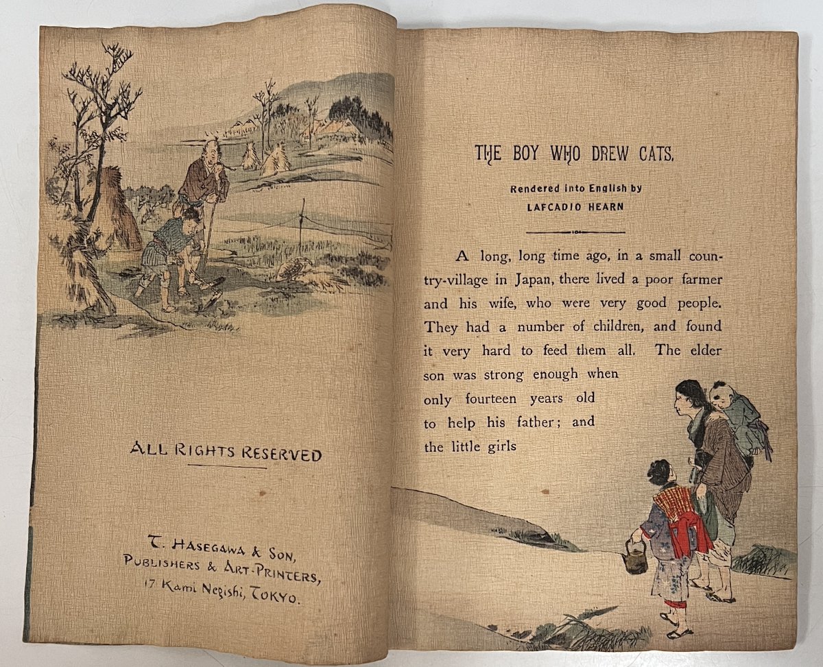 ちりめん本　 the boy who cats　長谷川武次郎 英） ちりめん本 猫を描いた少年 Japanese Fairy Tale The Boy Who