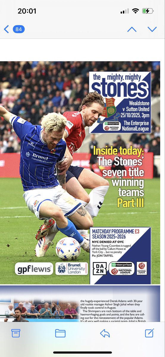 A big game deserves a big <a href="/WealdstoneProg/">Wealdstone Programme</a> and today’s 69-pager wont disappoint! Brilliant columns, nostalgia, articles on <a href="/WealdstoneFC/">Wealdstone FC</a> and <a href="/suttonunited/">Sutton United</a> and stats to enhance your matchday experience… please retweet and #savetheprintedprogramme !