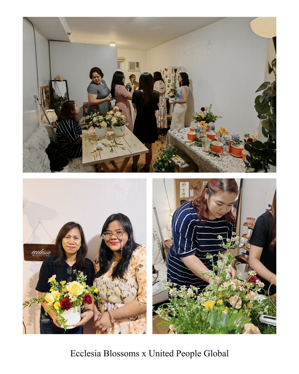 unitedpeople36's tweet image. Days ago, in collaboration with the talented Patty Rasco of Ecclesia Blossom, a beautiful floral 🌺 arrangement workshop took place, with half of the proceeds donated to support the UPG mission. Thank you for proving that when we work together, we can truly #MakeTheWorldBetter 💙