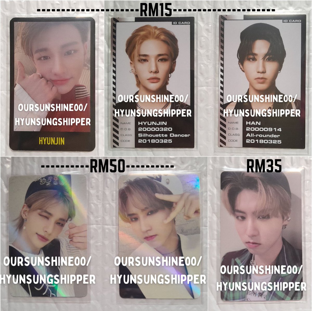 hyunsungshipper's tweet photo. wts lfb nft stray kids official photocard

-hyunjin miroh black border
-hyunjin &amp; han oddinary id pc
-hyunjin &amp; han maxident withmuu pob
-han noeasy soundwave luckydraw domino

t. want to sell straykids skz 스트레이키즈 스키즈 한 현진 album benefit md pc poca #pasarskz #pasarkpop https://t.co/PGnriaAhbs