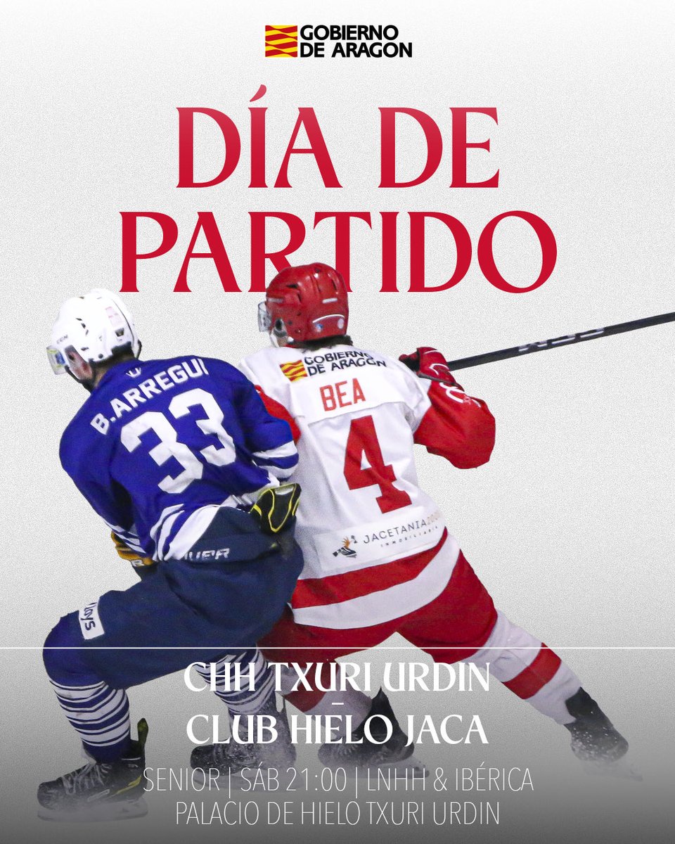 clubhielojaca's tweet photo. 🏒¡DÍA DE PARTIDO!🗓️
#TuProvinciaHuescaLaMagia #AyuntamientodeJaca #JACETANIA2000Inmobiliaria #Cuver #Embou #CervezasAmbar #GobiernodeAragon #TurismodeAragon #InturmarkHoteles https://t.co/C7oJXXPPiL