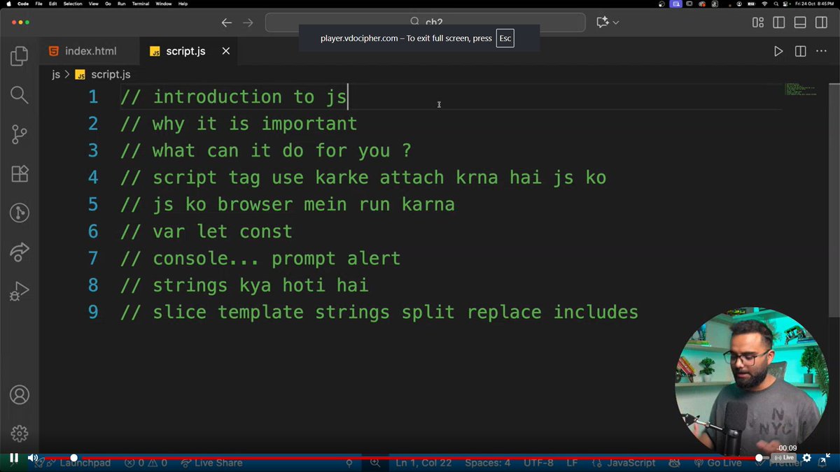 QuantumCoderDev's tweet image. Had an amazing intro to #JavaScript yesterday with @harshbhaiyaa  Bhaiya 💻
We learned:
✨ Why JS is important
🌐 Running JS in the browser
🔤 var, let, const
🖥️ console.log, error, warn
📥 prompt, alert
🧵 strings (slice, split, replace)
💬 template strings  @sheryians_