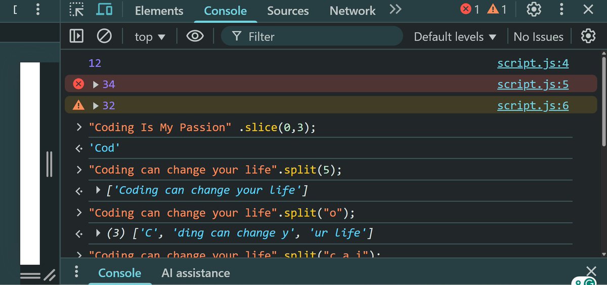 QuantumCoderDev's tweet image. Had an amazing intro to #JavaScript yesterday with @harshbhaiyaa  Bhaiya 💻
We learned:
✨ Why JS is important
🌐 Running JS in the browser
🔤 var, let, const
🖥️ console.log, error, warn
📥 prompt, alert
🧵 strings (slice, split, replace)
💬 template strings  @sheryians_