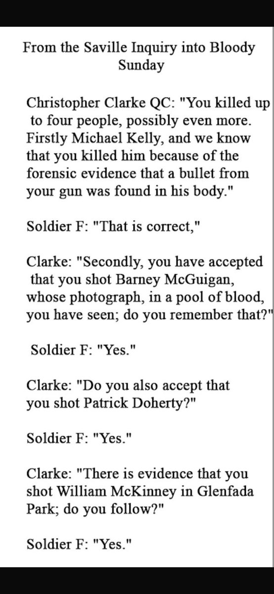 There are many people saying that Soldier F was innocent. It is difficult to square that alleged innocence with the evidence he gave the Saville Inquiry.