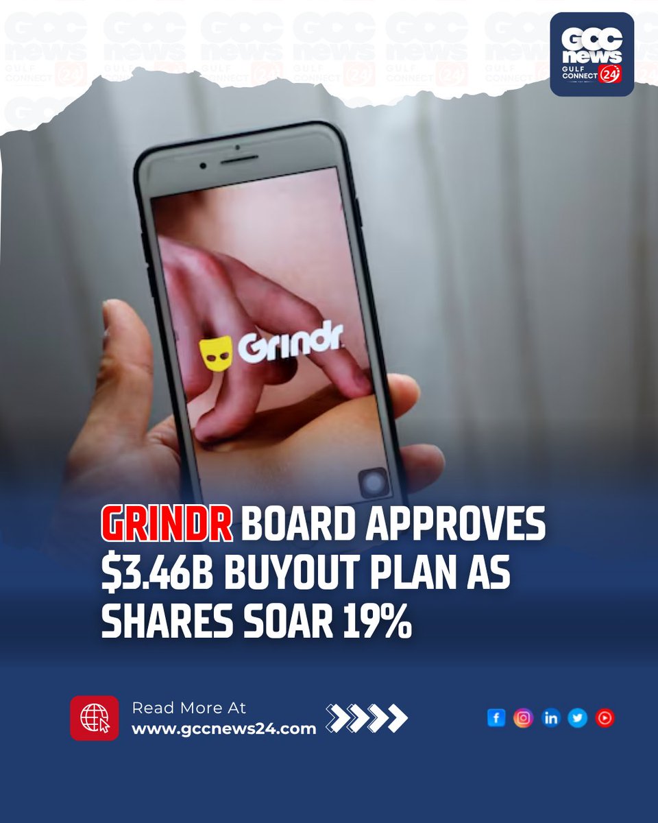 gccn24's tweet image. Grindr board moves to take the company private in a $3.46B buyout bid.  Shares jump 19% amid market shift. .
Read more: gccnews24.com/grindrs-push-f… 
.
#Grindr #Buyout #DigitalDating #LGBTQ