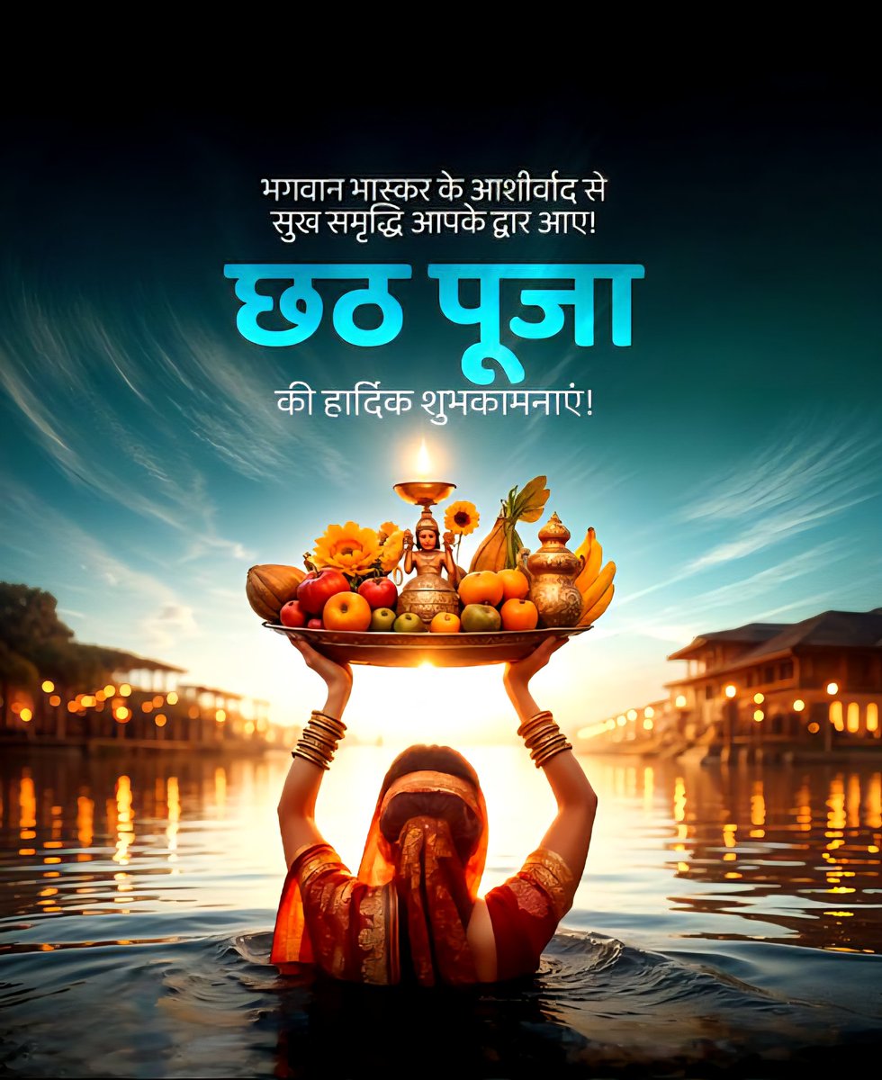 Drpremsaisingh's tweet photo. सूर्य उपासना एवं लोक आस्था के महापर्व छठ पूजा के प्रथम अनुष्ठान नहाय-खाय की हार्दिक शुभकामनाएं!

छठी मैया के आशीर्वाद से सभी के जीवन में सुख, शांति और समृद्धि का संचार हो, यही प्रार्थना है।

#ChhathPuja https://t.co/5UAe56y89d