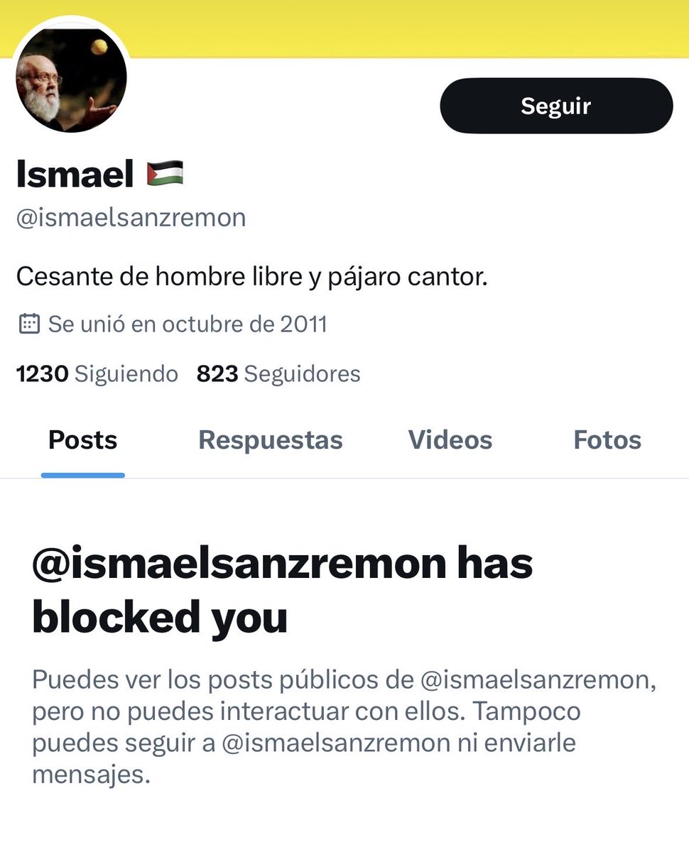 ¿Qué es lo mejor que puede hacer un miembro de la fachosfera mientras se toma el café del sábado? Disfrutar de un nuevo bloqueo de un retardado con su banderita de Palestina en el perfil. La satisfacción del trabajo bien hecho.