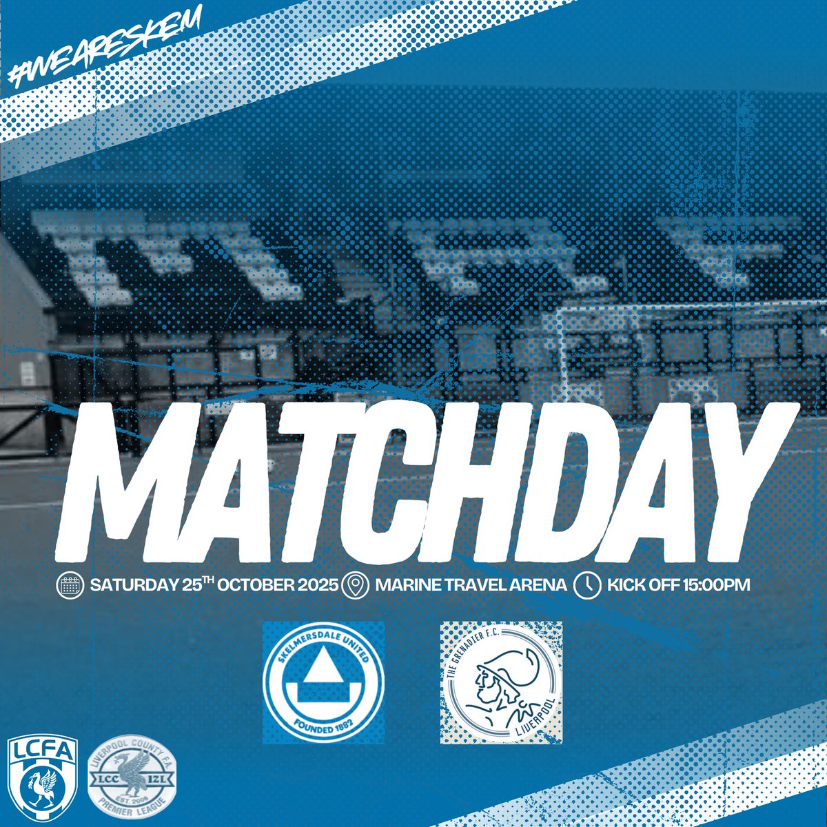 Skemutdofficial's tweet photo. Who is joining us at the Marine Travel Arena this Afternoon💙🆎
#weareskem #skem #united #blue #blueboys #supportyourlocal #showyoursupport #newera #notjustagame #crosbyunited #awayday #football #yourtown #fixtures #lcfa #premierleague https://t.co/1TJfJEgyf6
