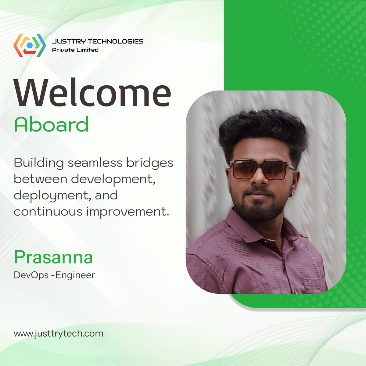JusttryTech's tweet image. 🎉 Exciting news! Prasanna, after completing his internship with @JusttryTech, is now a full-time DevOps Engineer! 
His dedication, tech expertise &amp;amp; passion for automation &amp;amp; cloud shine through. Welcome aboard, Prasanna! 🙌 
#TeamJusttry #DevOps #CareerGrowth
