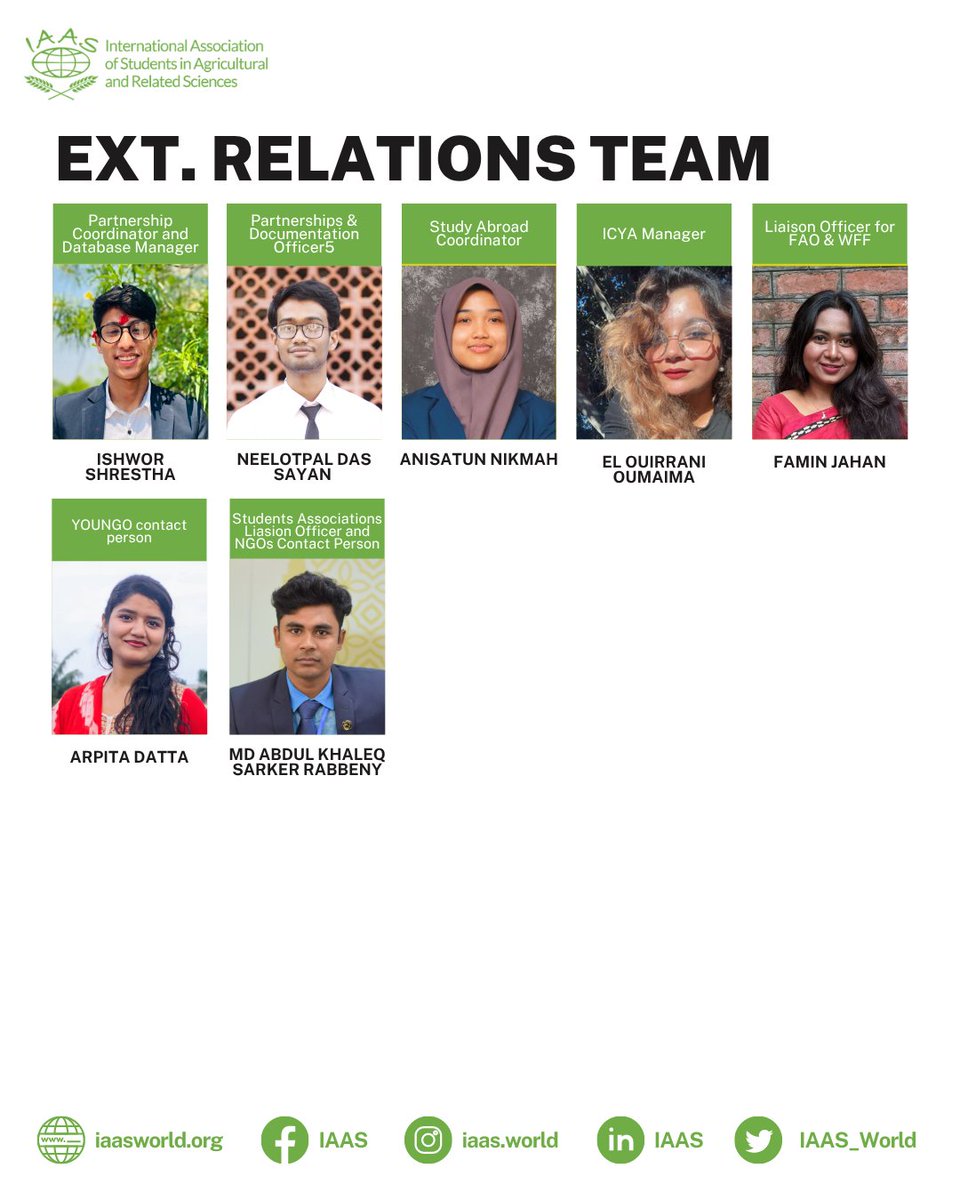 IAAS_World's tweet photo. Hello IAASers!

Let's welcome our official IAAS World Quality Board for 2025-26 for the External Relations Team. Wish them good luck. Together we can make a better world.

Go further, go IAAS.

#QualityBoard
#QB2025_26
#IAAS
#GoFurtherGoIAAS
#ThinkGloballyActLocally https://t.co/MggXQHsau6