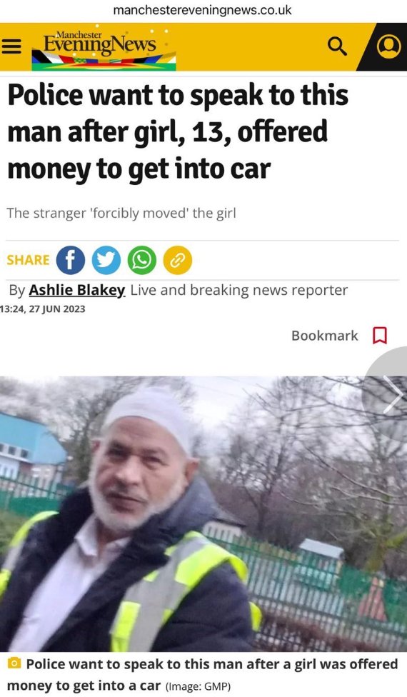 TheBritishIntel's tweet image. 🚨🇬🇧 POLICE HUNT MAN AFTER 13-YEAR-OLD GIRL OFFERED MONEY TO GET INTO CAR
Police are searching for this man after a 13-year-old girl was reportedly offered money to get into a car and “forcibly moved” in Manchester.
🔴 The incident took place near a local school
🔴 The girl…