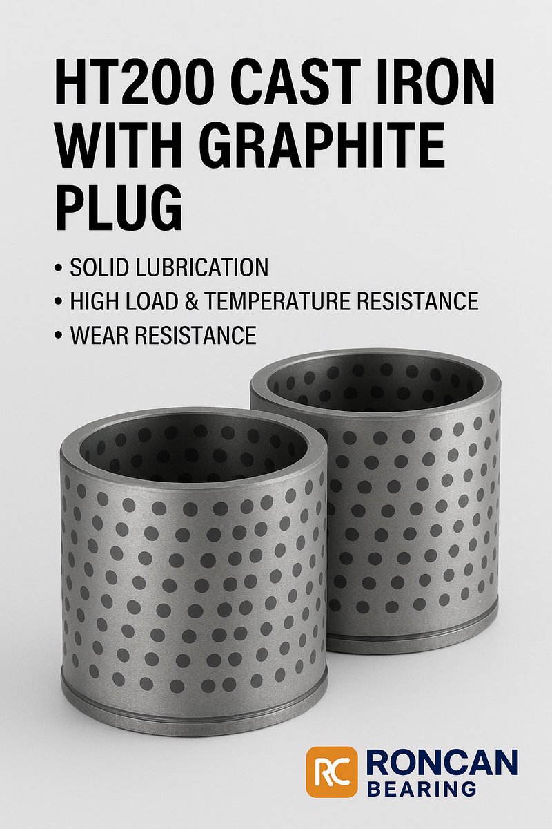 arcbearing's tweet image. HT200 Graphite Plug Bushings ⚙️
Self-lubricating | High wear resistance | Stable under heavy load
Cast iron + graphite plug
Mold guide bushings, automation equipment, die-casting machines
#GraphiteBushing #SelfLubricatingBearing #HT200 #WearResistant #CastingParts #RoncanBearing