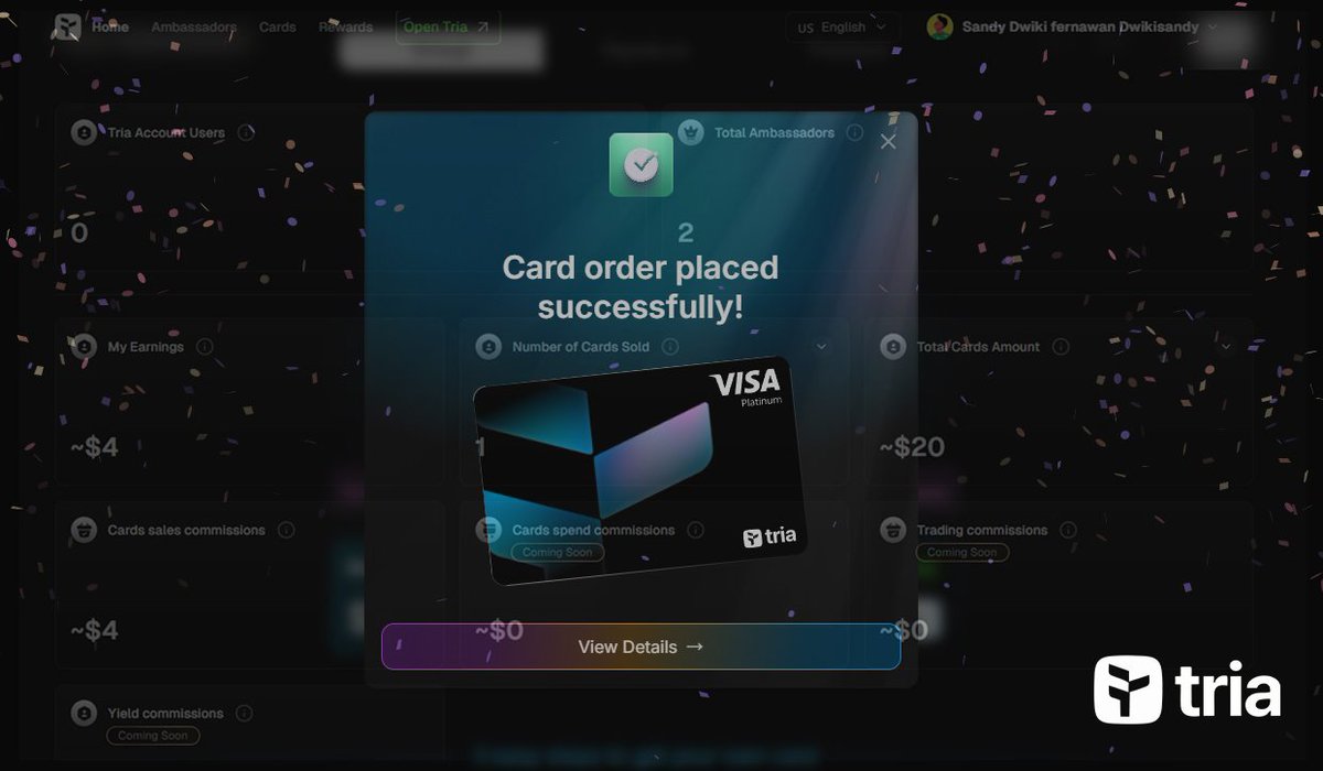 R u looking for crypto card ?

Tria <a href="/useTria/">Tria</a> is best b coz...

✓0% Fees

✓Upto 6% cashback 

✓3 card tiers

✓12M funds raised 

✓Backed by polygen

✓Card holders get guarented allocation in pre sale &amp; Airdrop.