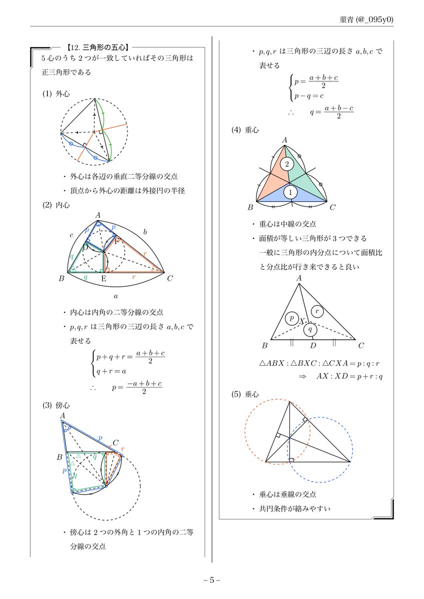 _095y0's tweet image. 共テ幾何完全対策を配布します
去年総2万RPとご好評得た共テ対策シリーズ
視覚的に対応がわかるような図と、解く際に糸口となるような構成にこだわり4ページに網羅しました
まさに全受験生必携です
今後も別分野出す予定なので是非アカウントのフォロー+👤とRP♻️で応援お願いします!
PDF版はリプ