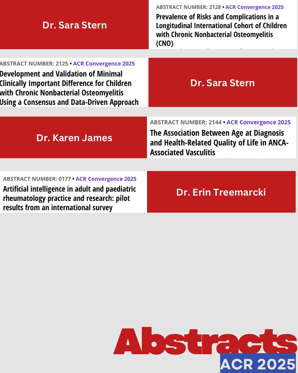 Taking a moment to highlight #ACR25 accepted abstracts featuring our team members. See you in Chicago!