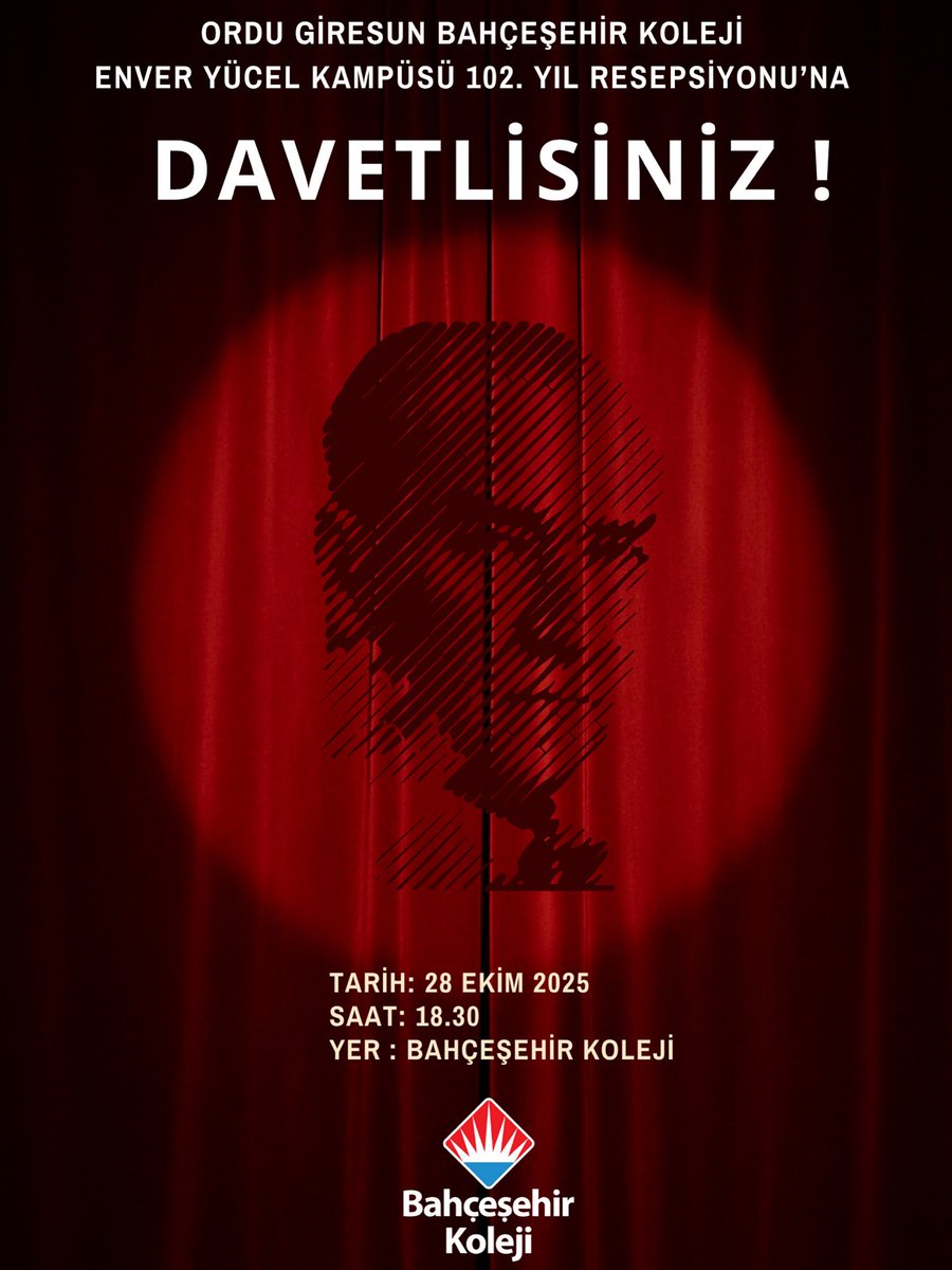 Değerli Bahçeşehir Koleji Ailesi,

Cumhuriyet’imizin 102. Yıl dönümünü büyük bir sevinç ve kıvançla kutlayacağımız, kampüsümüzde düzenleyeceğimiz “Cumhuriyet’imizin 102. Yılı Resepsiyonu”na katılımınızdan büyük bir mutluluk duyacağız.