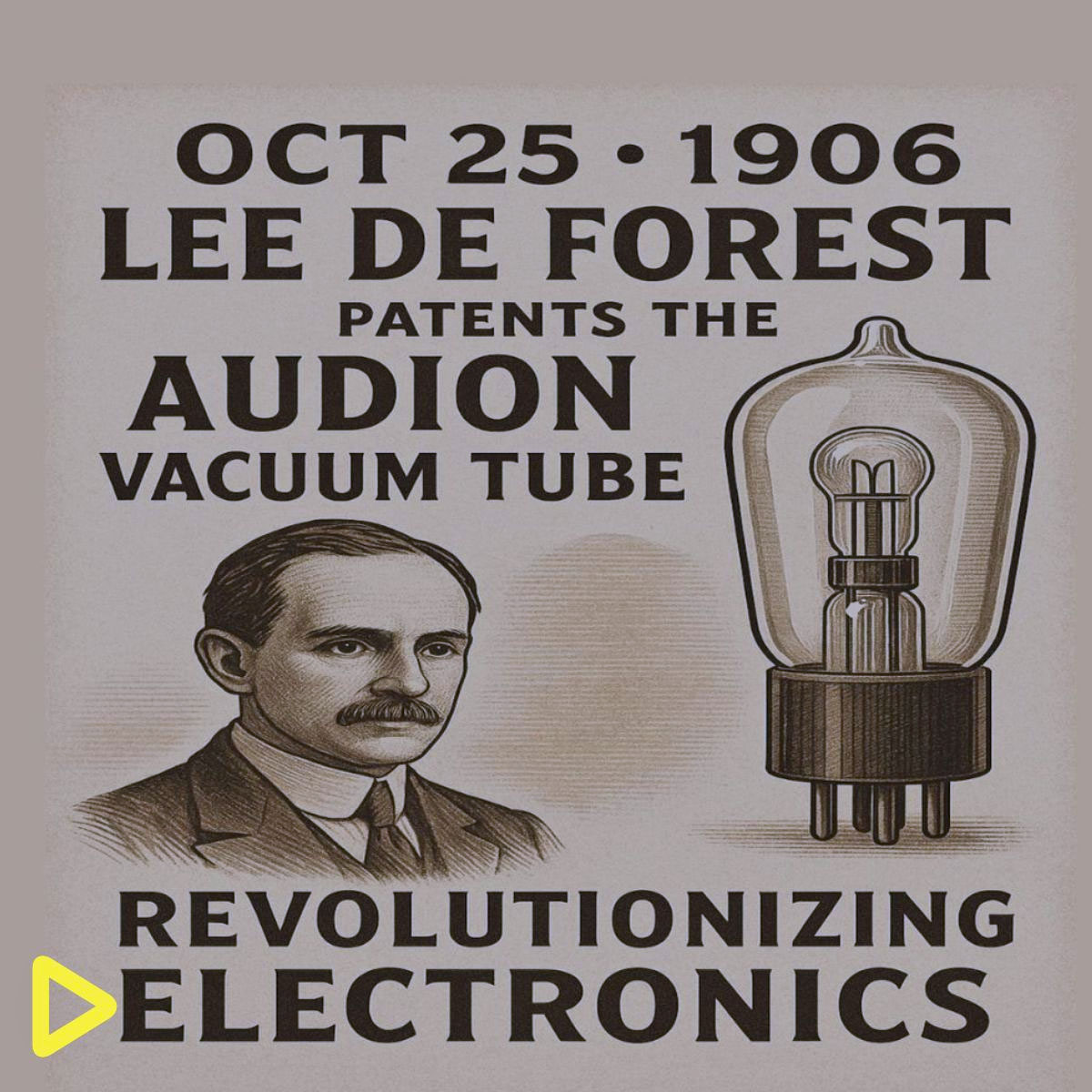 Advancify's tweet image. 🔊 Oct 25, 1906: Lee de Forest patents the Audion vacuum tube, revolutionizing electronics.  Amplify your business&apos;s potential with Advancify&apos;s innovative tech solutions. adfy.co/schedule #ThisDayInTech #AudionTube