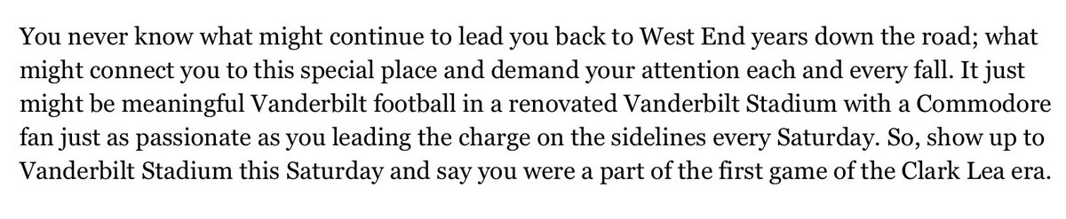 justinhershey26's tweet photo. I published this on Sept. 3, 2021 - just one day before Clark Lea’s debut.

We know what happened that day…but four years later, hundreds and thousands of Vandy fans are making the trip to Nashville for a FOOTBALL game.

Today, that revolution is literally televised. https://t.co/2UiXPq3sad