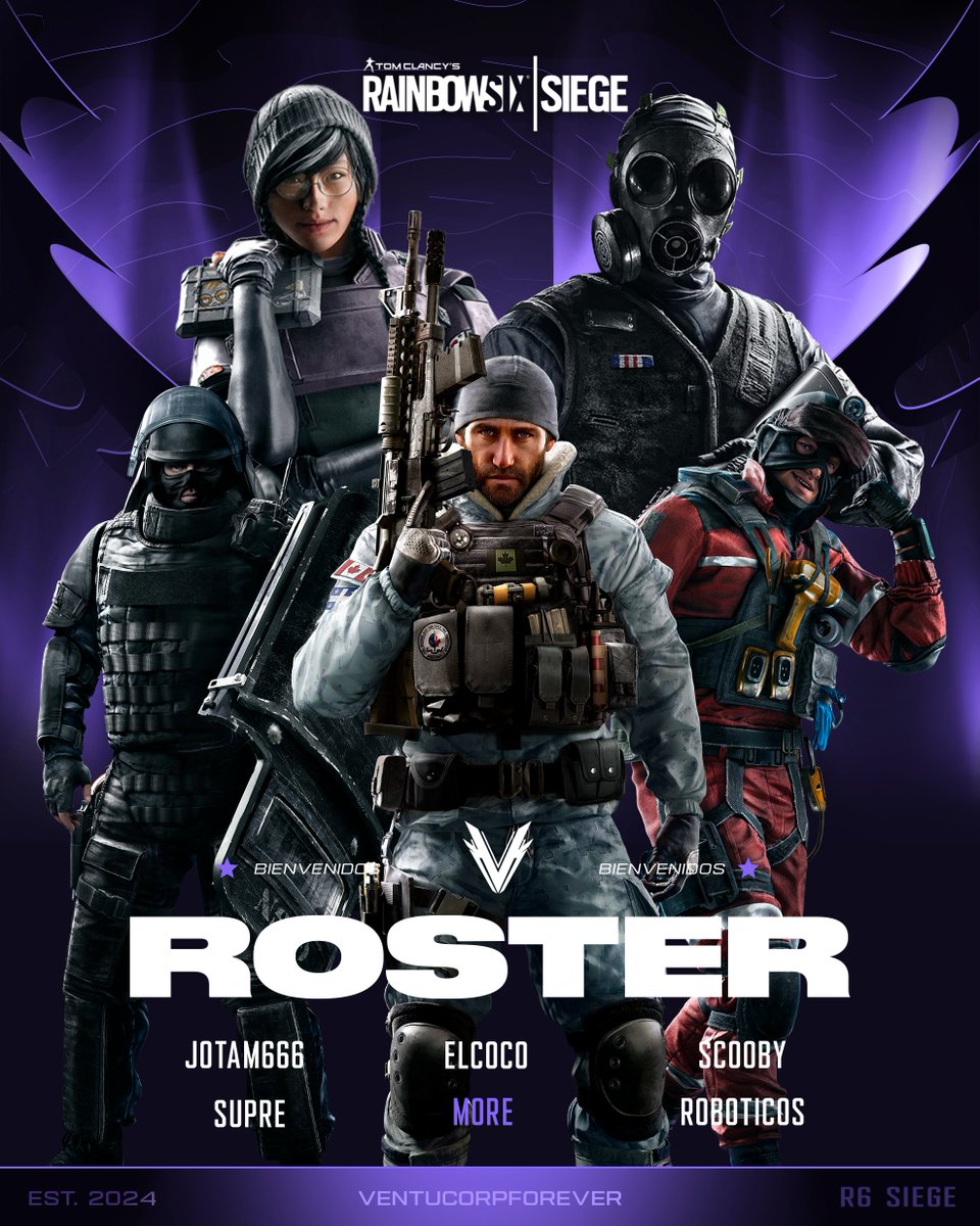 #RainbowSixSiege | #Presentacion

Hoy es día de presentación! 😈 Demos la gran bienvenida a nuestros chicos de RainbowSex!!! 🥵

🔫 <a href="/JoaqunMarccuti1/">Joaquín Marcó cutillas</a>
🔫 @Rodcore91
🔫 #Scooby
🔫 #Supre
🔫 <a href="/roboticosR6/">roboticos</a>
🧠 <a href="/MOR6RUIZ/">MOIRE</a>

Se vienen momentazos con este equipote! 💪👊

#VentuCorpForever