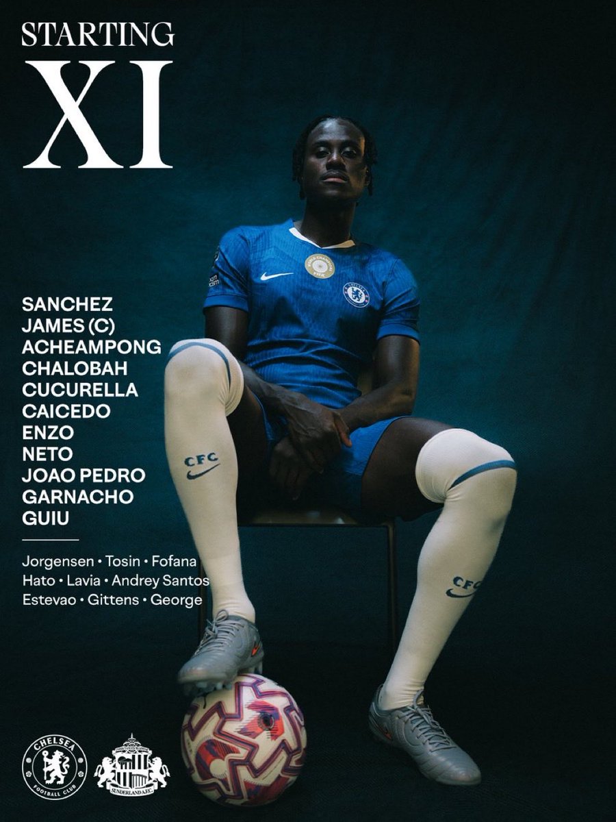 ChelsTransfer's tweet photo. 🔵 Thoughts on Chelsea’s starting XI against Sunderland? https://t.co/s0NFLAt32s