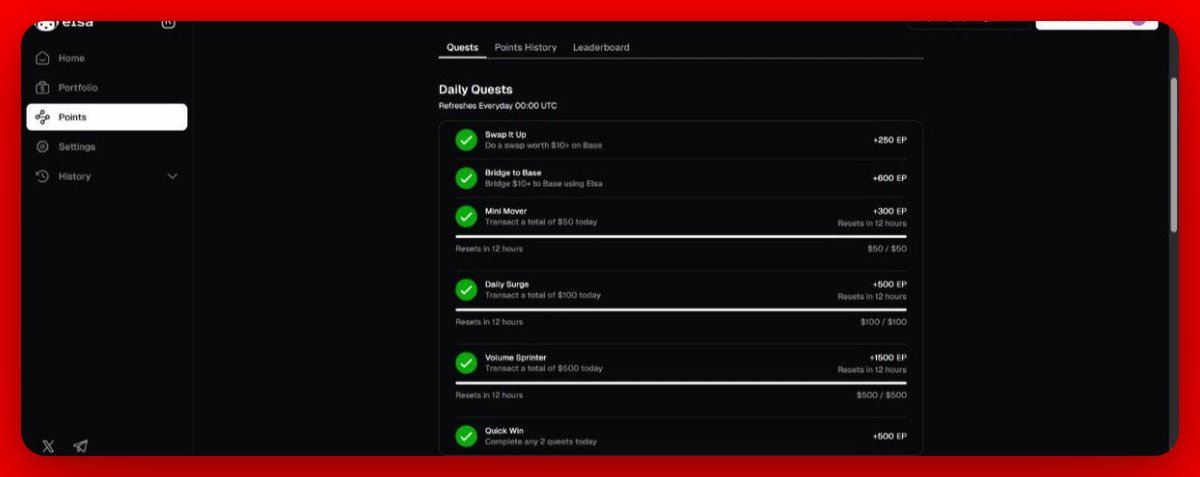 Every minute of the day brings us closer to <a href="/HeyElsaAI/">HeyElsa</a> snapshot, you only have 36 days to go all in, make it count.!

My daily routine is very simple.

>Complete daily Swap.
>Bridge to base.
>Open a long.
>Complete $2k daily volume.

Come to X Twitter &amp; Start creating content