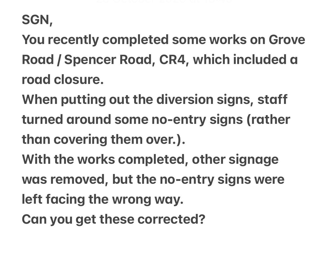 coopsPA's tweet photo. @SGNgas Can you correct the signs that were moved as part of your works? At the junction of Kings Road &amp; Acacia Road, CR4. https://t.co/HoAH18YD5L