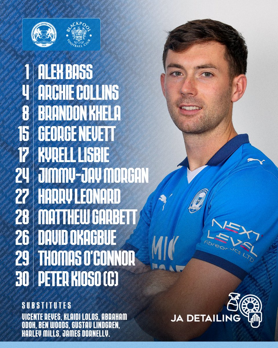 theposh's tweet image. 👊 Here is how Posh line-up for today's game with Blackpool.
Team line-up's brought to you by @jadetailing.
#pufc
