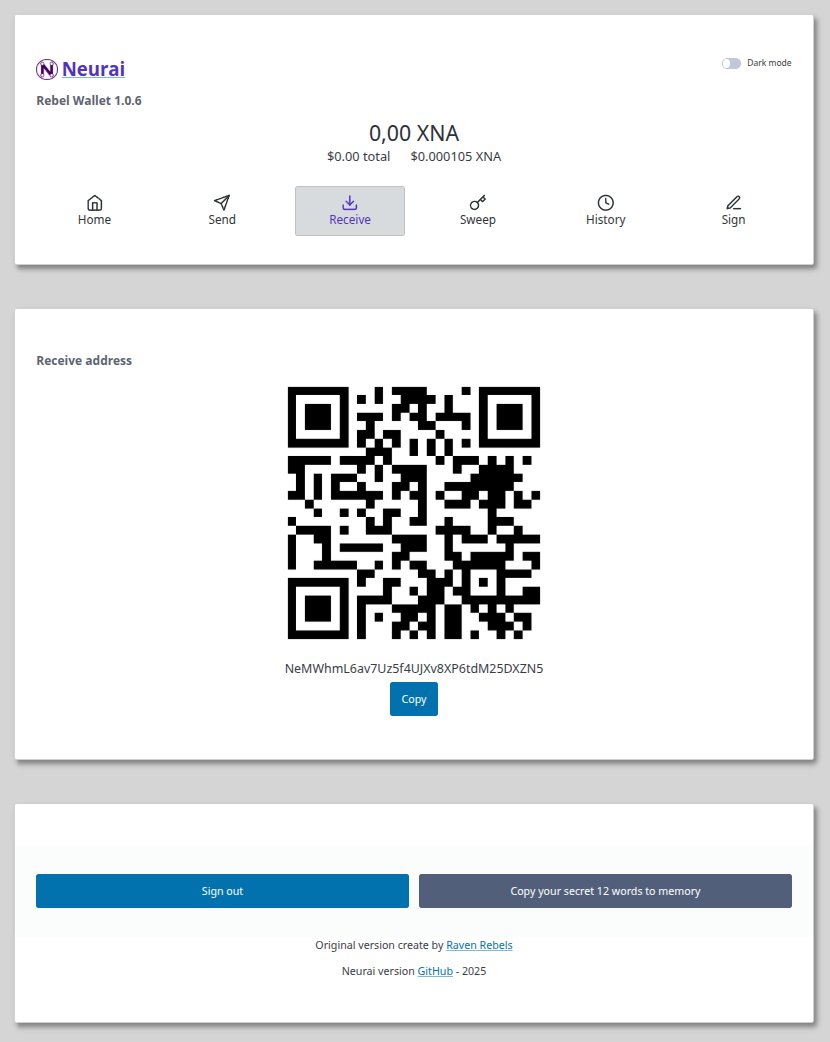 neuraiproject's tweet image. Neurai Webwallet 1.0.6
New version of this web wallet. We have updated the code to the latest version of @RavenRebels , slightly modified the appearance, and fixed the price indicator.

A simple but fully functional wallet. It allows you to manage assets (NFTs or tokens) and…