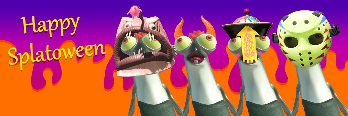 baneyamountain's tweet photo. ハロウィンなのでハロウィンLong Fryヘッダーをプレゼント🎃
#Splatween https://t.co/fE502zDcvH