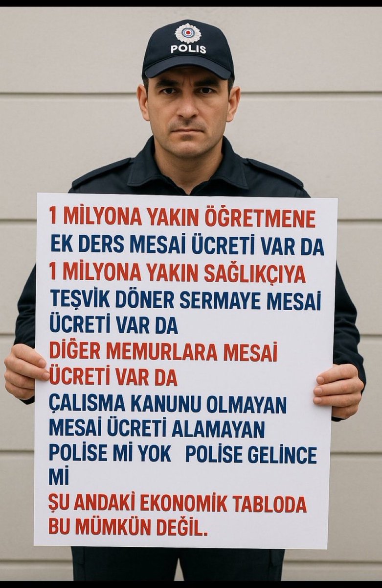 Polismeslekanun's tweet photo. Polis ayda 160 saat mesai ve ek mesai ücreti istiyor.

Ve artık 4 gruplu çalışma sistemine geçmek istiyor.

#Polis https://t.co/VEbuuxXBmo