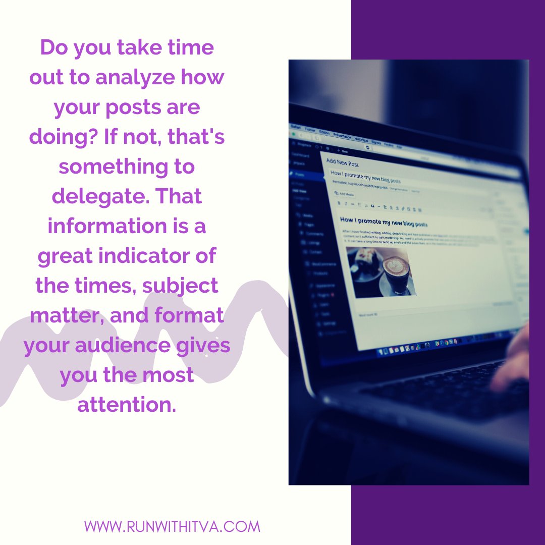 RunWithItVA's tweet image. Hiring someone to do the analytics of your social media efforts is a worthwhile exercise.

#smallbusinesshelp #careergrowth #businessupport