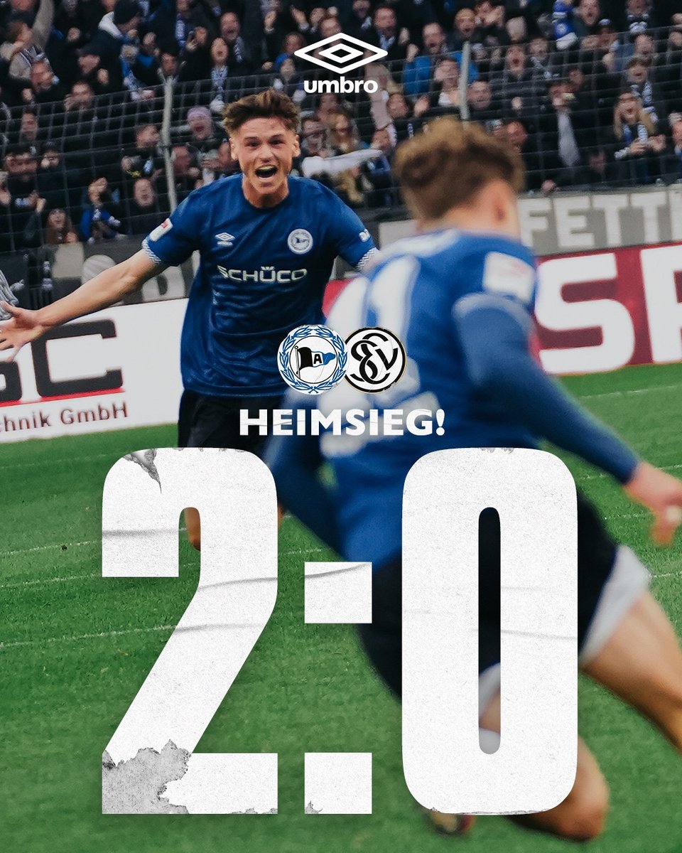 ArminiaARG's tweet photo. 🔚 ¡Final del partido!

Arminia festeja un merecido 2-0 en casa contra Elversberg. Tras cuatro caídas seguidas, los de Bielefeld se sacan un peso de encima. 🥳

#DSCELV https://t.co/0jrXcs8cMQ