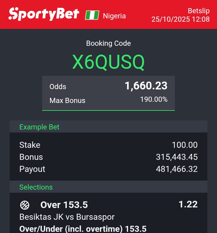 Big_Strategic's tweet image. DONE COOKING SOME HOT CODES ON 🏀🏀🏀🏀🏀🏀🏀🏀
DON'T MISS OUT
EDITS: RY147H, MMS8MA, LWP5XR, XH4JXL, MSNQUP 
SPORTYBET
MORE TIPS👉🏼t.me/Big_Strategic