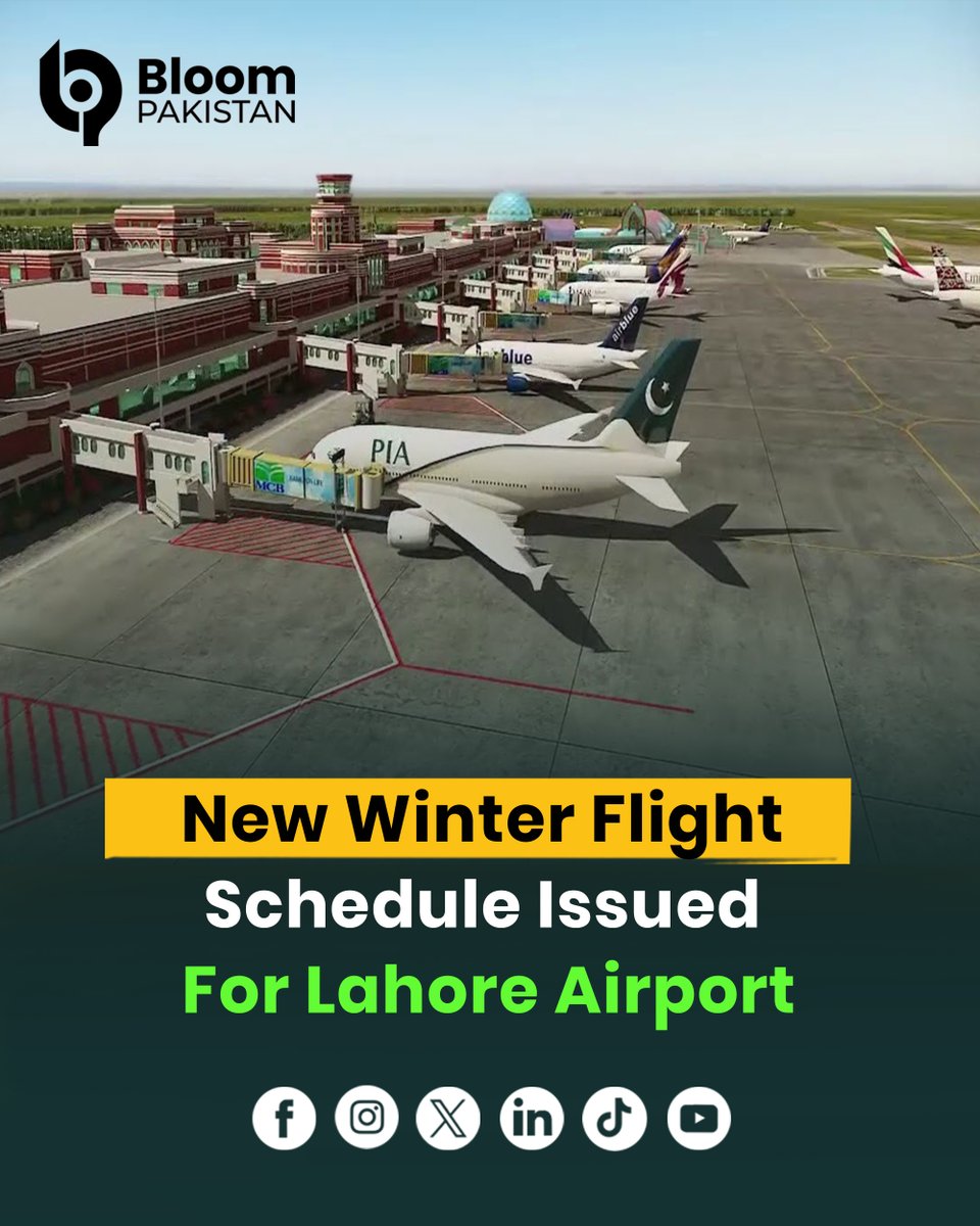 bloom_pakistan's tweet image. Lahore Airport has revised its winter flight schedule for domestic and international routes, approved by the PCAA. 

Read More: bloompakistan.com/new-winter-fli…

#LahoreAirport #PCAA #flights  #Pakistan  #TravelUpdate